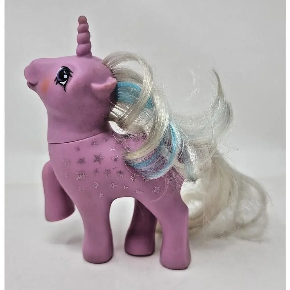 Vintage 1987 G1 My Little‎ Pony Milky Way Purple with Silver Stars U23